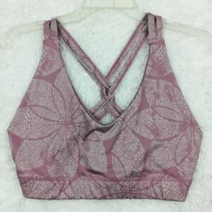 City‎ Lights Sport Bra Womens Pink L  Wireless Racerback Pullover Stretch New